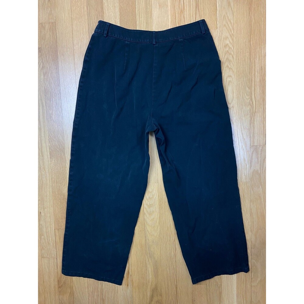 Talbots Black Jeans Size 12 Womens Cropped Pants Trousers Wide Leg Comfort - Picture 2 of 8
